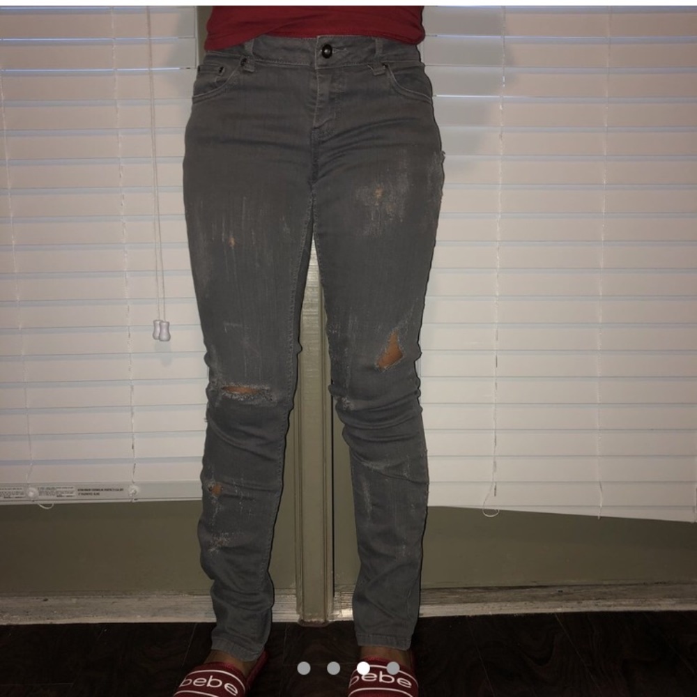 Gray Ripped Jean - Picture 2 of 3